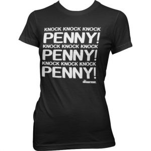 Penny Knock Knock Knock Girly T-Shirt (Black) | L, M, S, XL, XXL