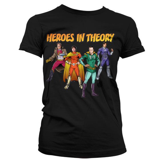 TBBT - Heroes In Theory Girly T-Shirt (Black)