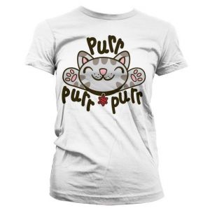 Soft Kitty - Purr-Purr-Purr Girly T-Shirt (White)