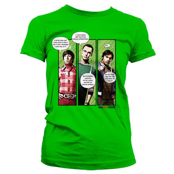 TBBT - Superhero Quips Girly T-Shirt (Green)
