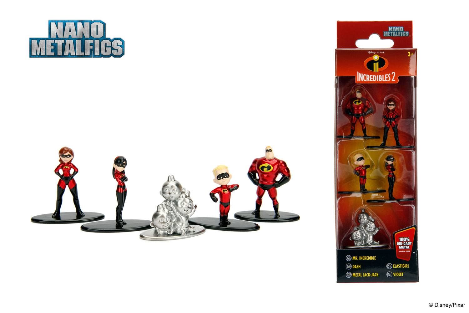 Disney Nano Metalfigs Diecast Mini Figures 5-Pack Incredibles 2 4 cm Jada Toys
