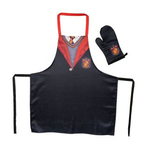 Harry Potter cooking apron with oven mitt Gryffindor School Uniform
