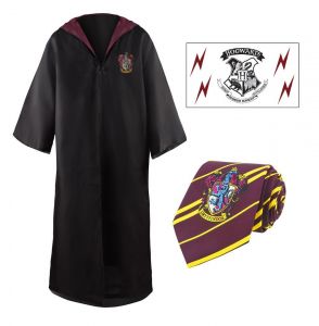 Harry Potter  Robe, Nectie & Tattoo Set Gryffindor Size M