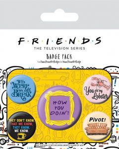 Friends Pin-Back Buttons 5-Pack Quotes