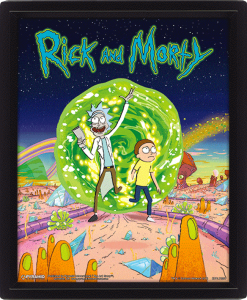 Rick and Morty Framed 3D Lenticular Poster Pack Portal 26 x 20 cm (3)