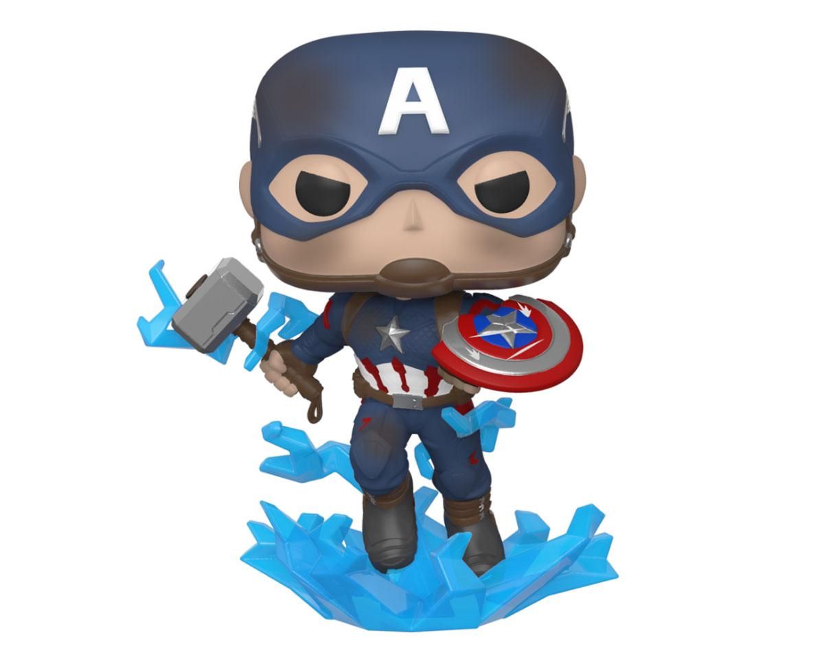 Avengers: Endgame POP! Movies Vinyl Figure Captain America w/Broken Shield & Mjölnir 9 cm Funko