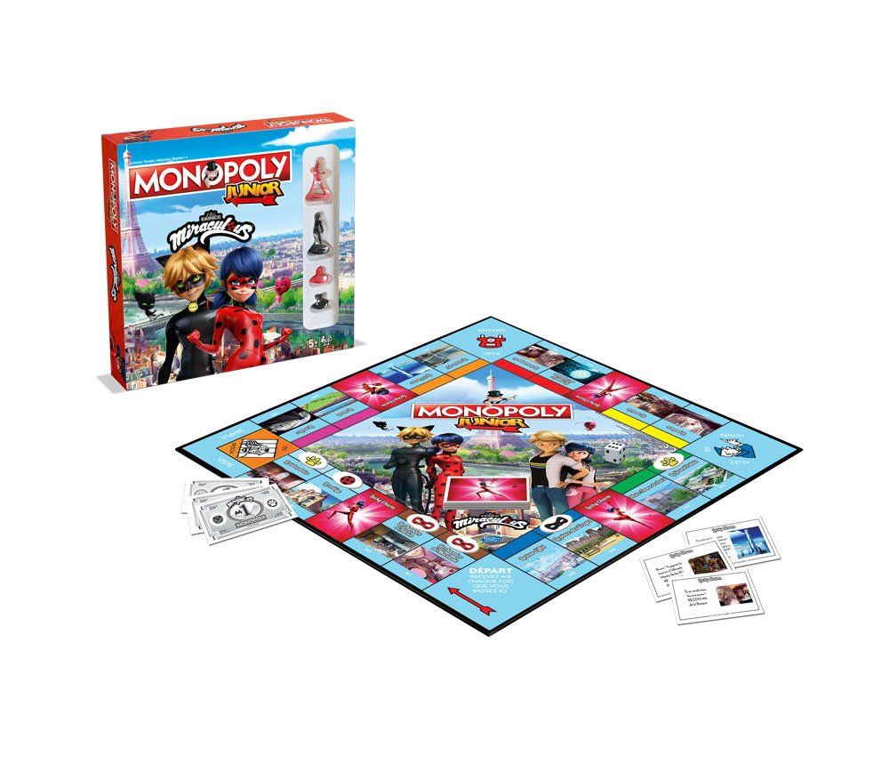 Miraculous: Tales of Ladybug & Cat Noir Board Game Monopoly Junior *French Version* Winning Moves