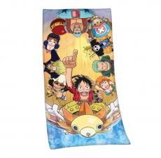 One Piece Velour Towel Straw Hat Pirates 75 x 150 cm