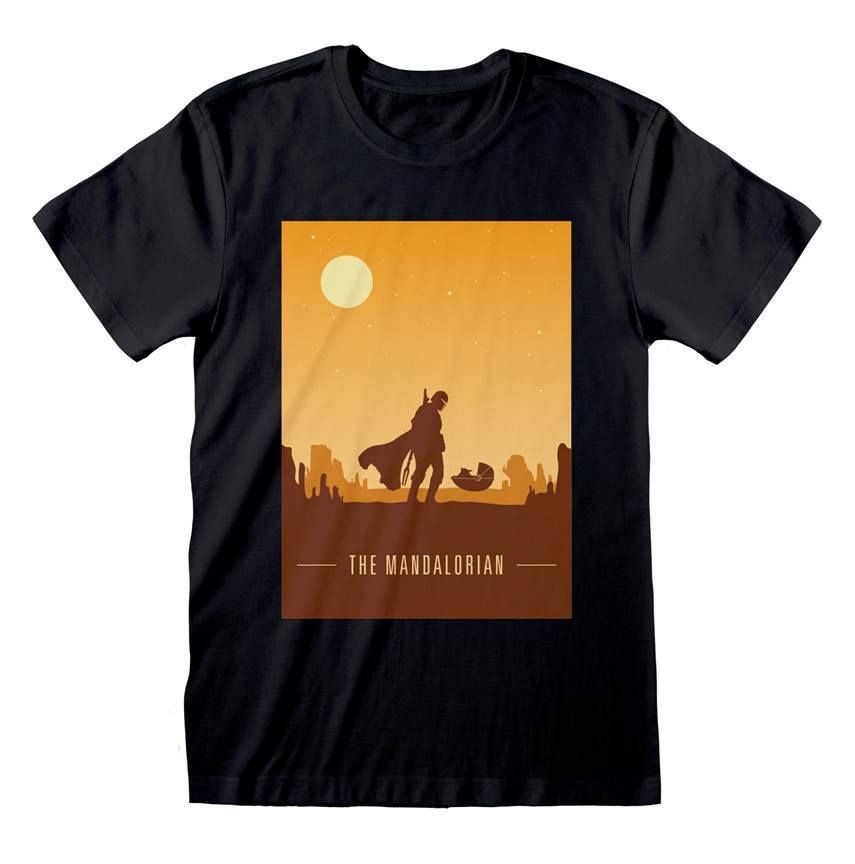 Star Wars The Mandalorian T-Shirt Retro Poster Size L Heroes Inc