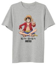 One Piece T-Shirt Luffy Sitting Size L
