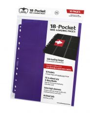 50 Pack Ultimate Guard Purple 18 Pocket Side Loading Pages Card Storage Binder Portfolio Pages 