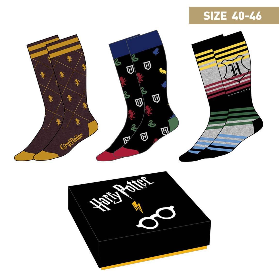 Harry Potter Socks 3-Pack Crests 40-46 Cerdá