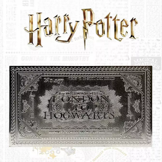 Harry Potter Replica Hogwarts Train Ticket Limited Edition (silver plated) FaNaTtik