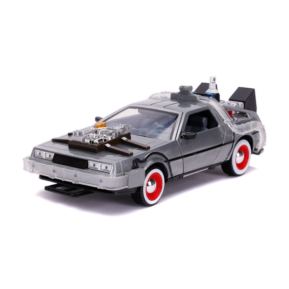 Back to the Future III Hollywood Rides Diecast Model 1/24 DeLorean Time Machine Jada Toys