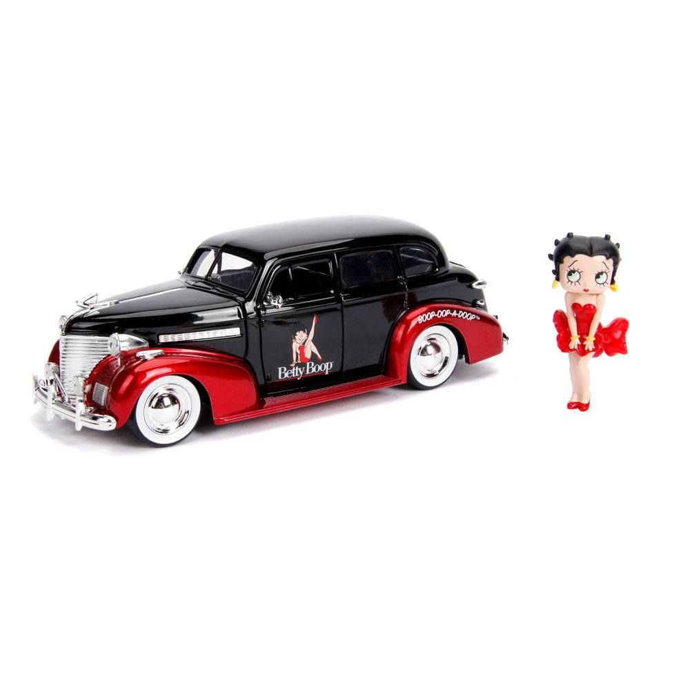 Betty Boop Hollywood Rides Diecast Model 1/24 1939 Chevy Master Deluxe with Figure Jada Toys