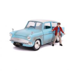 Harry Potter Hollywood Rides Diecast Model 1/24 1959 Ford Anglia with Figure