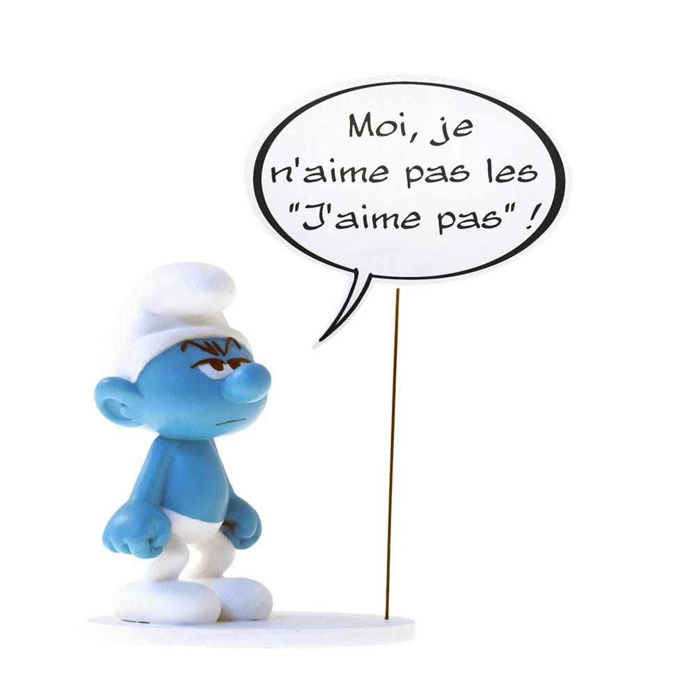 The Smurfs Collectoys Comics Speech Statue Grouchy Smurf 22 cm *French Version* Plastoy