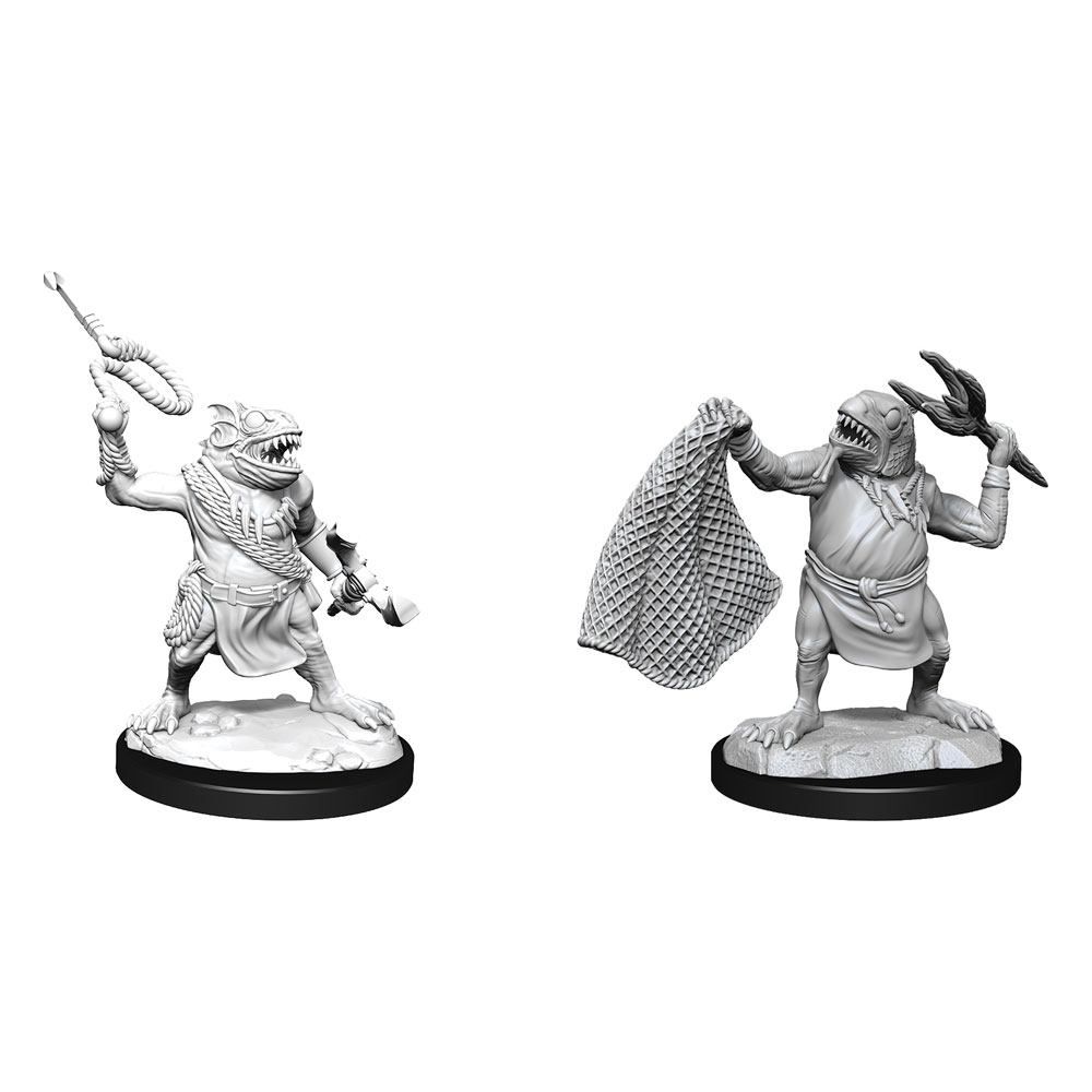 D&D Nolzur's Marvelous Miniatures Unpainted Miniatures Kuo-Toa & Kuo-Toa Whip Case (6) Wizkids