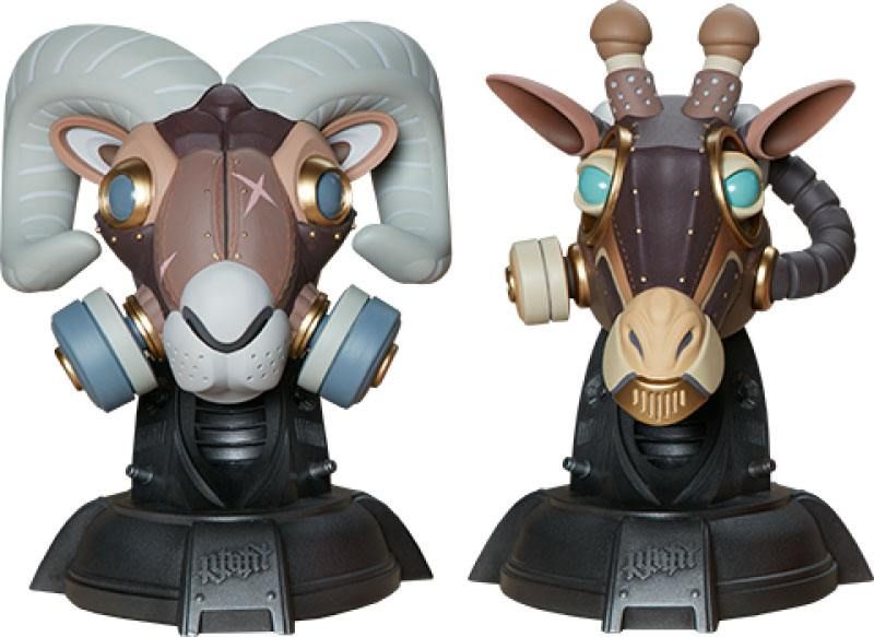 Unruly Designer Series Busts Ram and Giraffe Guerilla Squadron Set by Freehand Profit 23 cm Unruly Industries
