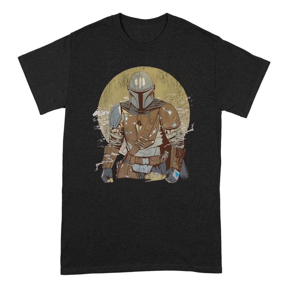 Star Wars The Mandalorian T-Shirt Distressed Warrior Size L PCMerch