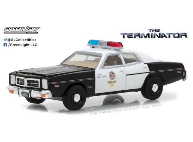 Terminator Diecast Model 1/64 1977 Dodge Monaco Metropolitan Police Greenlight Collectibles