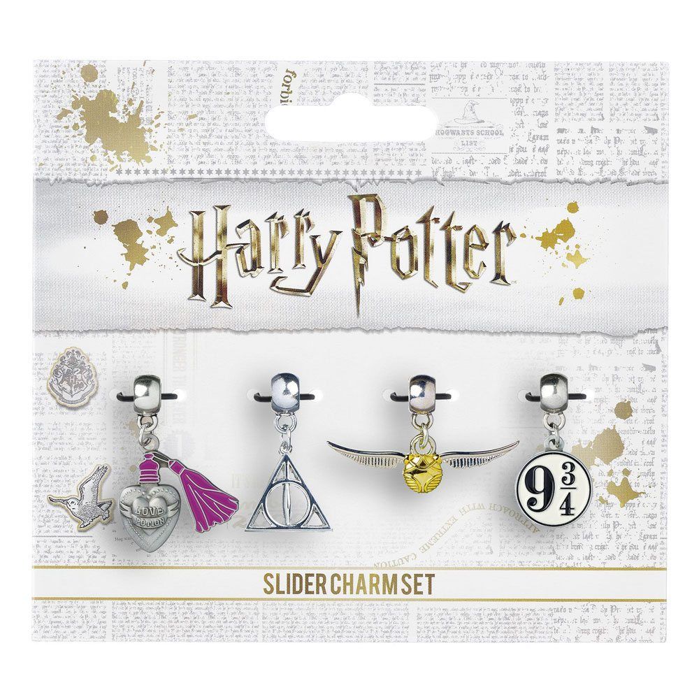 Harry Potter Charm 4-Pack Snitch/Deathly Hallows/Platform 9 3/4/Love Potion (silver plated) Carat Shop, The