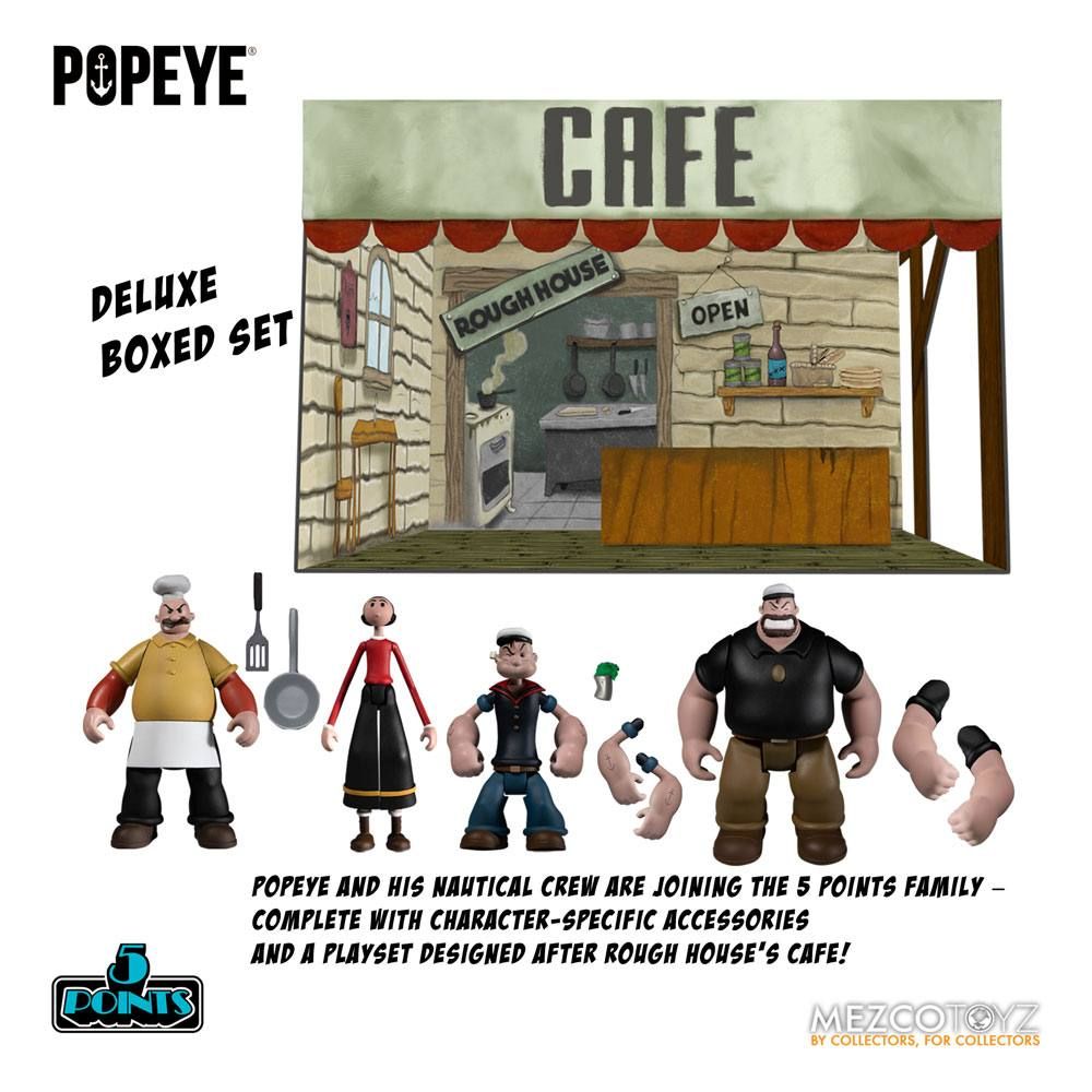 Popeye 5 Points Action Figures Deluxe Box Set 9 cm Mezco Toys