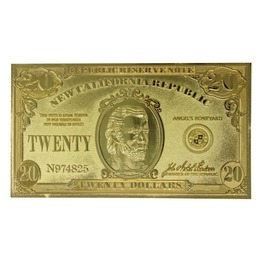 Fallout: New Vegas Replica New California Republik 20 Dollar Bill (gold plated) FaNaTtik