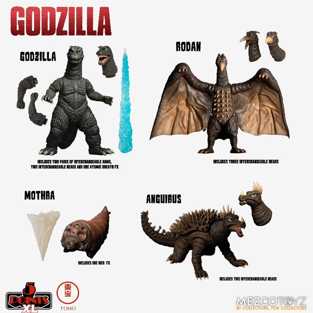 Godzilla: Destroy All Monsters 5 Points XL Action Figures Deluxe Box Set Round 1 11 cm Mezco Toys