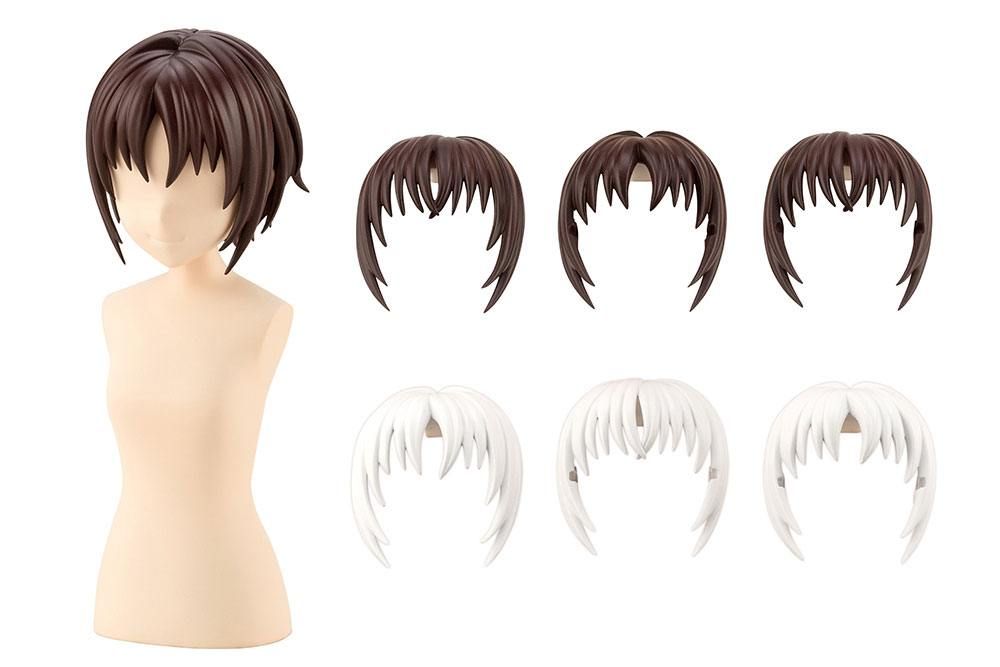 Sousai Shojo Teien Model Kit Accesoory Set 1/10 After School Short Wigs Type A White & Choco Brown Kotobukiya