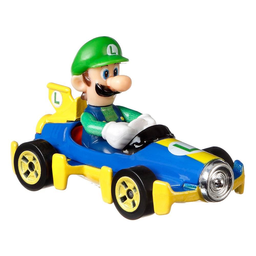 Mario Kart Hot Wheels Diecast Vehicle 1/64 Luigi (Mach 8) 8 cm Mattel Hot Wheels