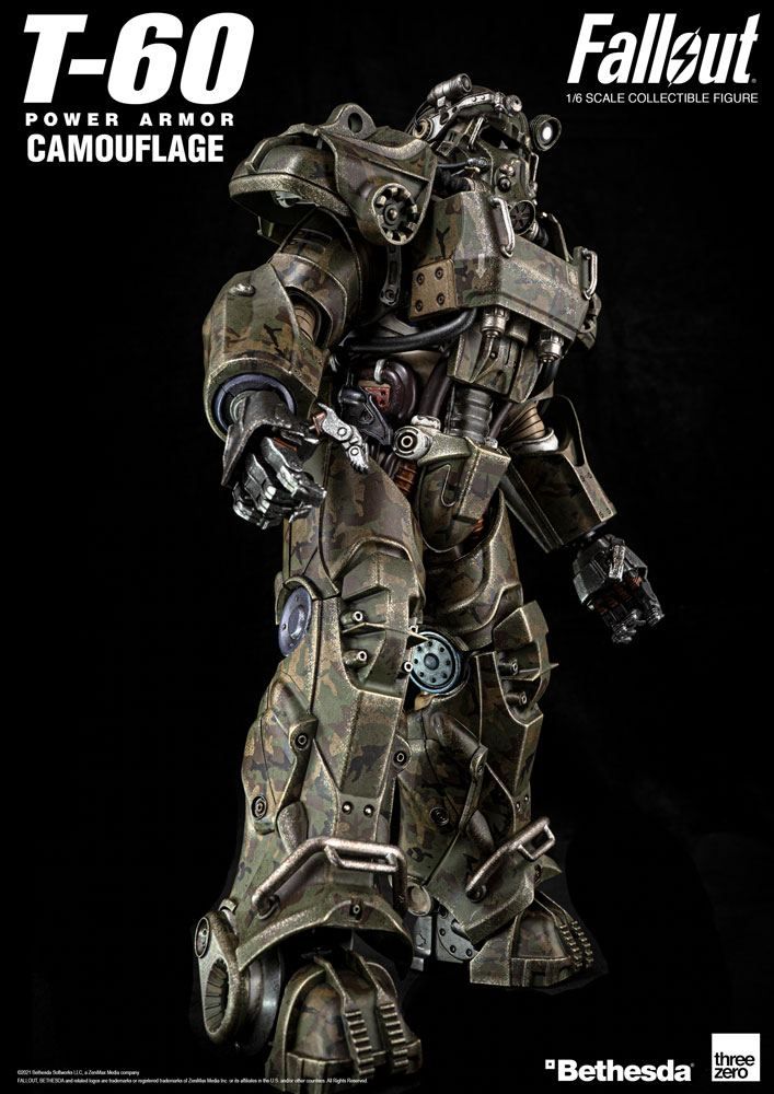 Fallout Action Figure 1/6 T-60 Camouflage Power Armor 37 cm ThreeZero