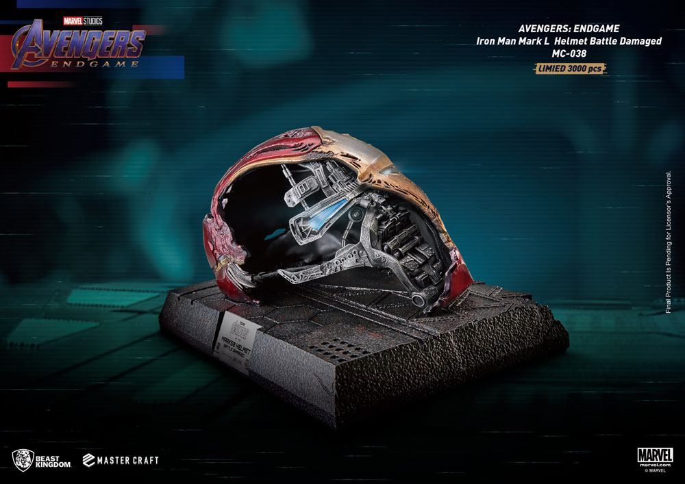 Avengers Endgame Master Craft Statue Iron Man Mark50 Helmet Battle Damaged 22 cm Beast Kingdom Toys