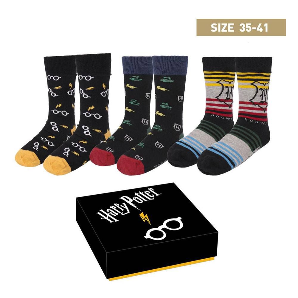 Harry Potter Socks 3-Pack Crests 35-41 Cerdá