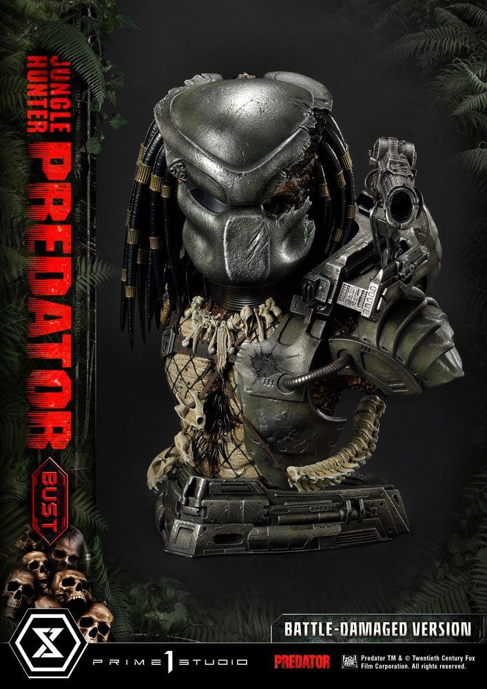 Predator Bust 1/3 Jungle Hunter Predator Battle-Damaged Version 37 cm Prime 1 Studio