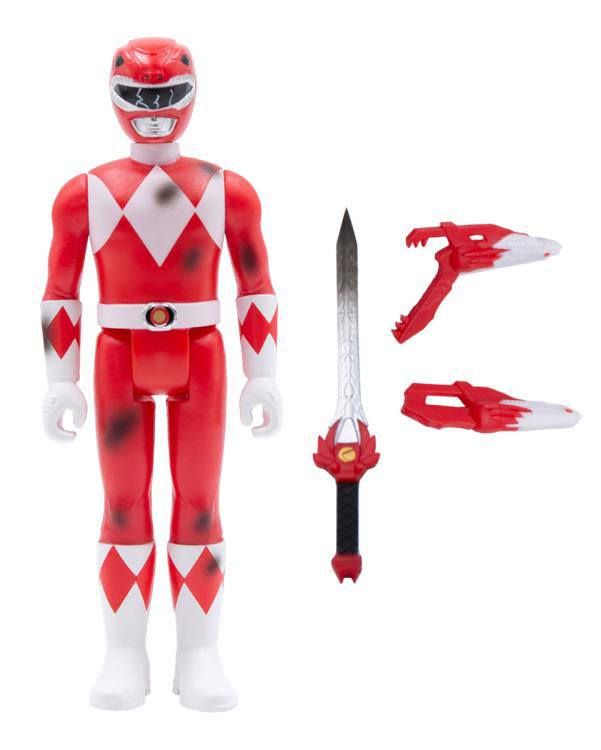 Mighty Morphin Power Rangers ReAction Action Figure Red Ranger (Battle Damaged) 10 cm Super7