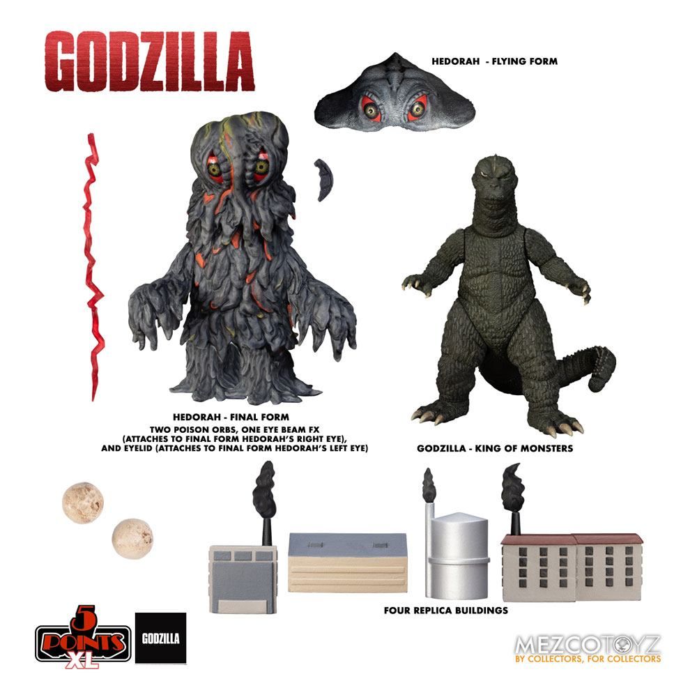 Godzilla vs. Hedorah 5 Points XL Action Figures Deluxe Box Set Mezco Toys