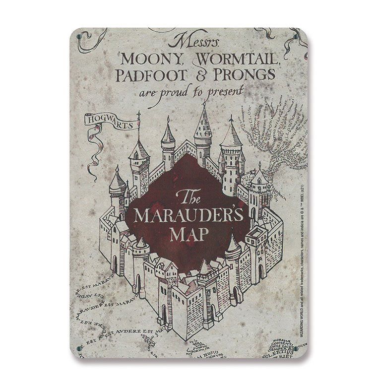 Harry Potter Tin Sign Marauders Map 15 x 21 cm Logoshirt