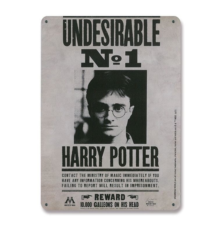 Harry Potter Tin Sign Undesirable No. 1 15 x 21 cm Logoshirt