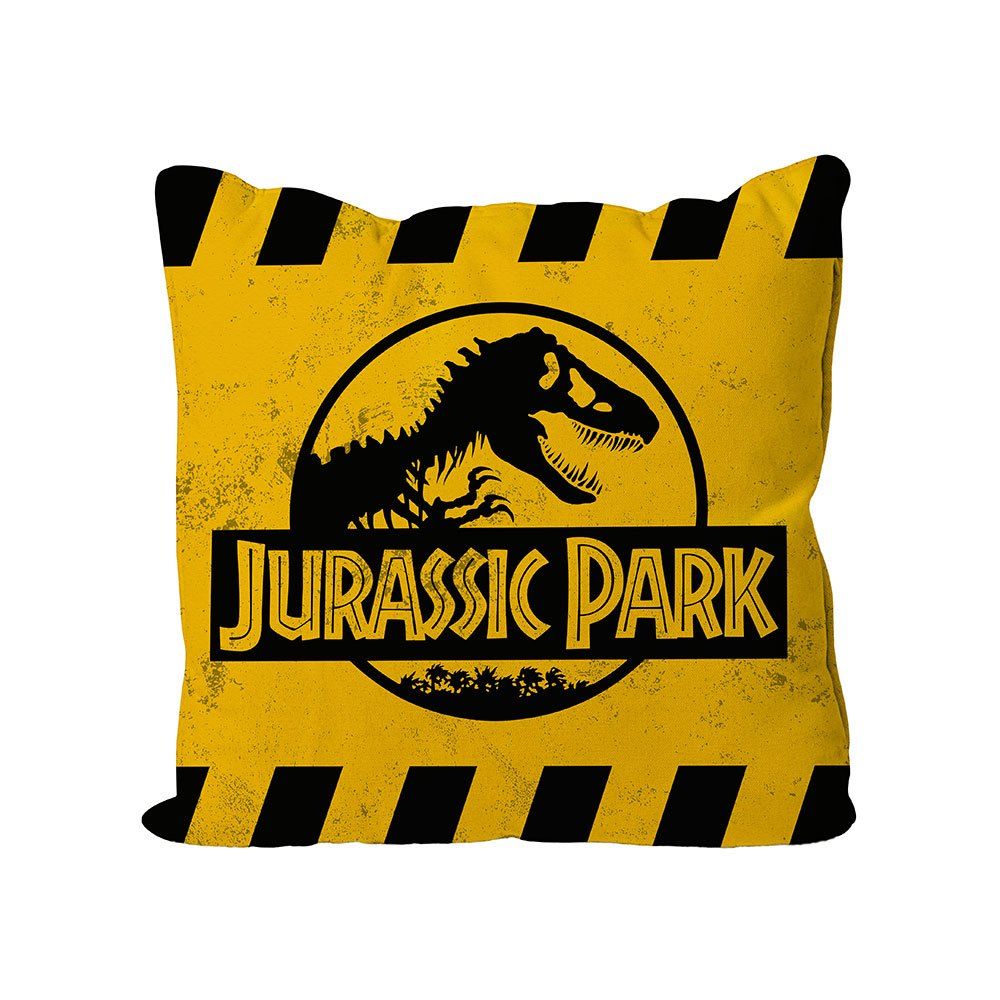 Jurassic Park Cushion Caution Yellow Logo 40 x 40 cm SD Toys