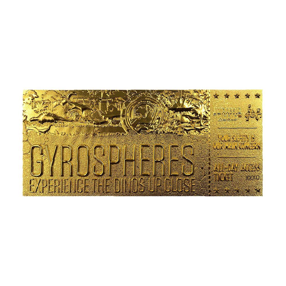 Jurassic World Replica Gyrosphere Collectible Ticket (gold plated) FaNaTtik