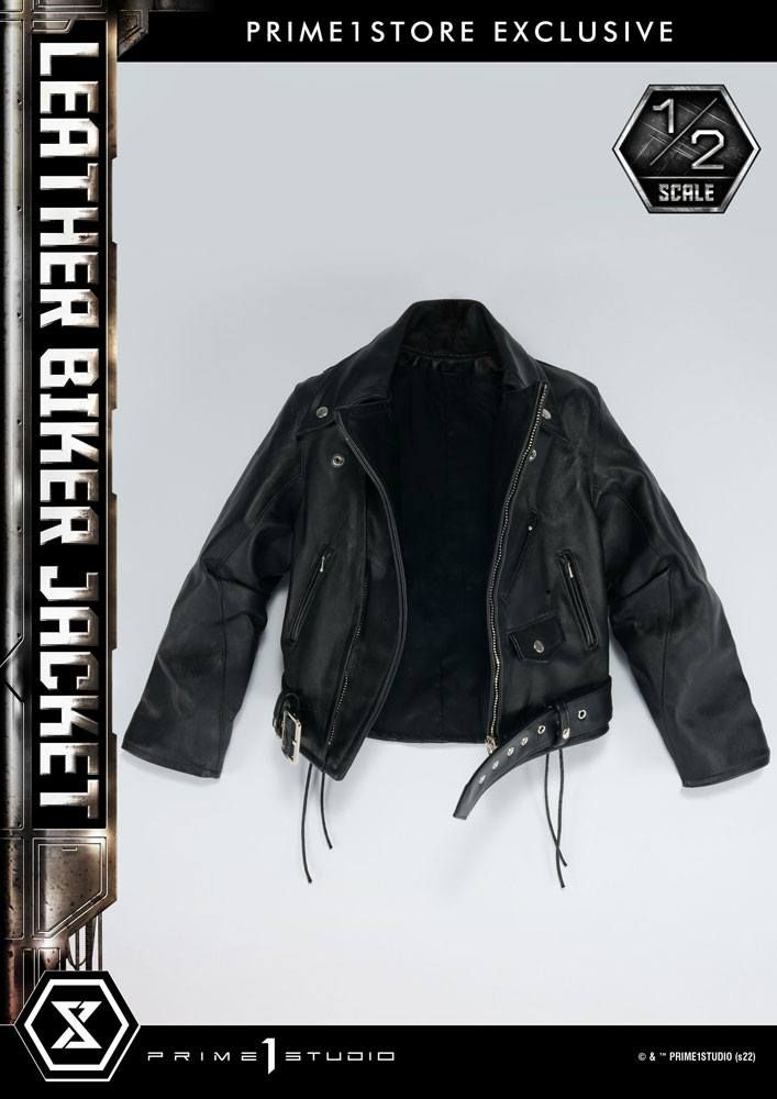 Terminator Leather Biker Jacket for 1/2 T-800 Statues Prime 1 Studio