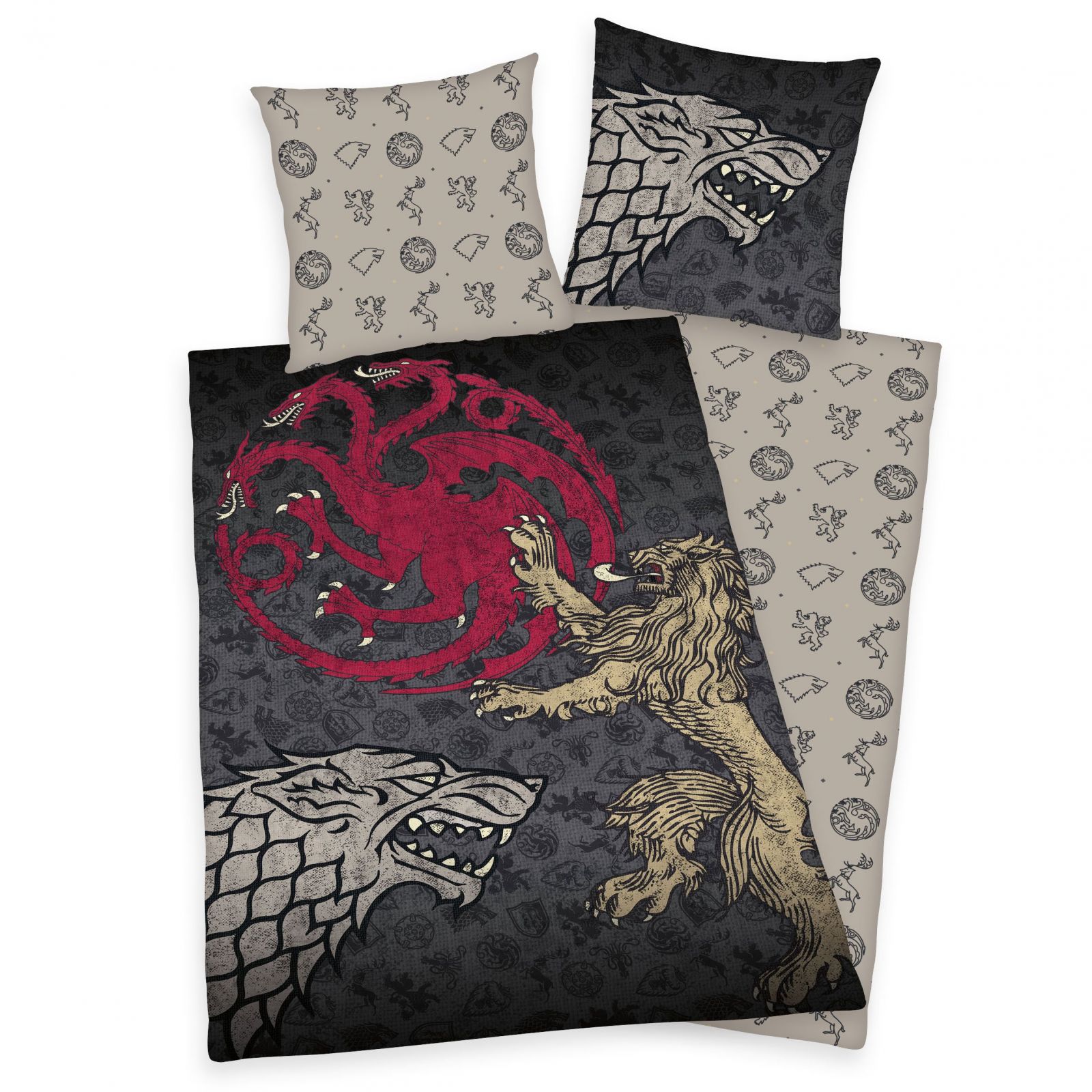 Game Of Thrones Duvet Set Logos 135 x 200 cm / 80 x 80 cm Herding