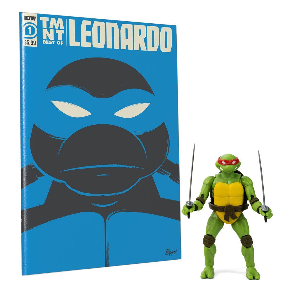 Teenage Mutant Ninja Turtles BST AXN x IDW Action Figure & Comic Book Leonardo Exclusive 13 cm The Loyal Subjects
