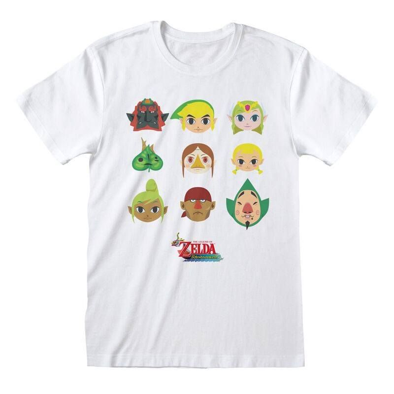 Legend of Zelda T-Shirt Wind Waker Faces Size L Heroes Inc