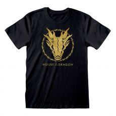 House of the Dragon T-Shirt Gold Ink Skull Size M