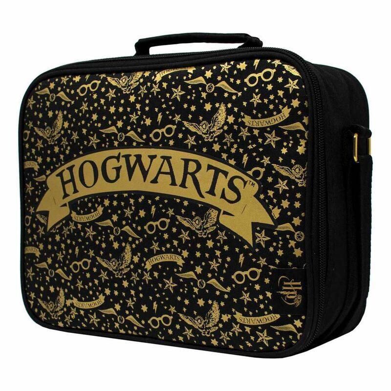Harry Potter Lunch Bag Hogwarts Black & Gold Blue Sky Studios