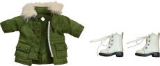 Original Character Parts for Nendoroid Doll Figures Warm Clothing Set: Boots & Mod Coat (Khaki Green)