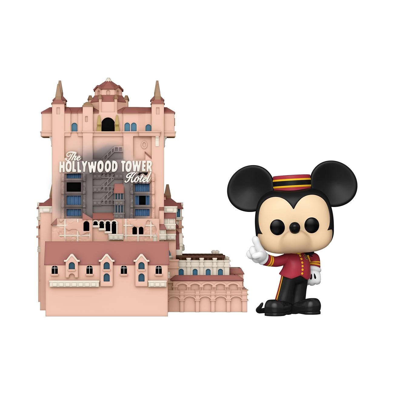 Walt Disney Word 50th Anniversary POP! Town Vinyl Figure Hollywood Tower Hotel and Mickey Mouse 9 cm Funko