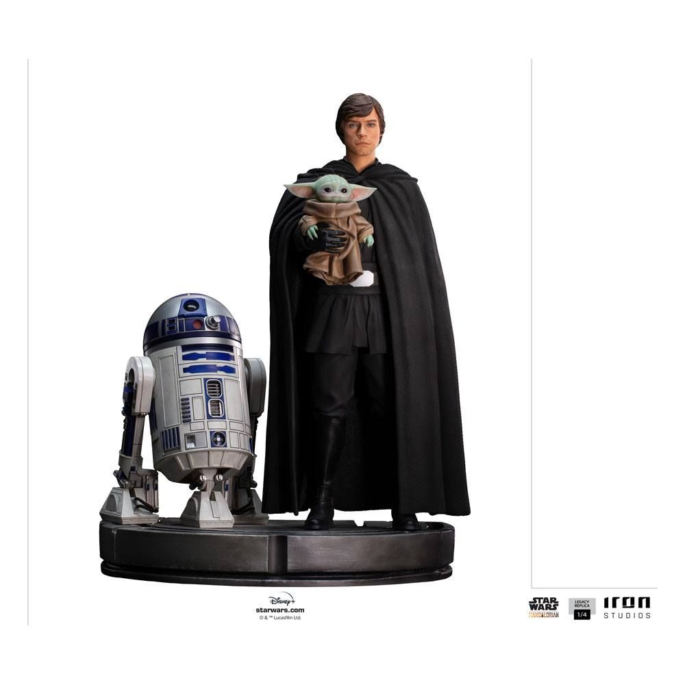 Star Wars The Mandalorian Legacy Replica Statue 1/4 Luke Skywalker, R2-D2 & Grogu 54 cm Iron Studios